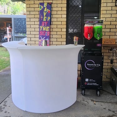 Glow Bar setup ready for guests to arrive for a 40th Party in Victoriapoint, Redlands - party hire by SweetAz Co.