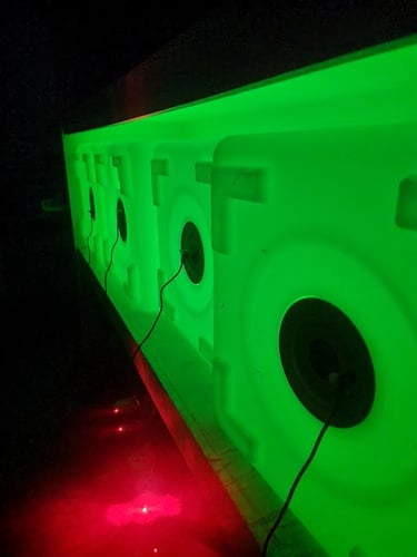 Glow Cubes on charge getting event Ready in Redlandbay, Redlands - party hire by SweetAz Co.