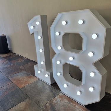 Lightup Number after dropoff completed at an 18th Celebration in Gumdale, Brisbane - party hire by SweetAz Co.