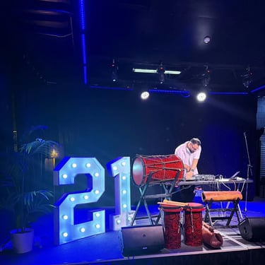 Lightup Numbers on stage at Club Noir for a 21st Celebration in Loganholme, Logan - party hire by SweetAz Co.