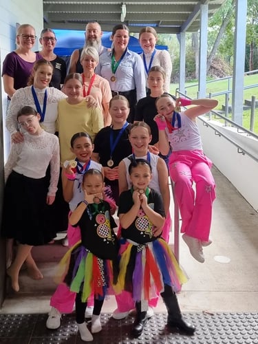 Line Dancing Competition Team after their event in Nerang, Gold Coast - party hire by SweetAz Co.