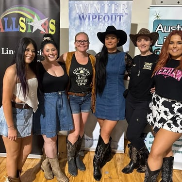 Line Dancing friends at the Country Social in Nerang, Gold Coast - party hire by SweetAz Co.