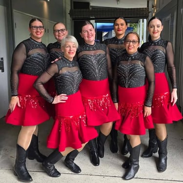 Line Dancing team at their First Competition in Nerang, Gold Coast - party hire by SweetAz Co.