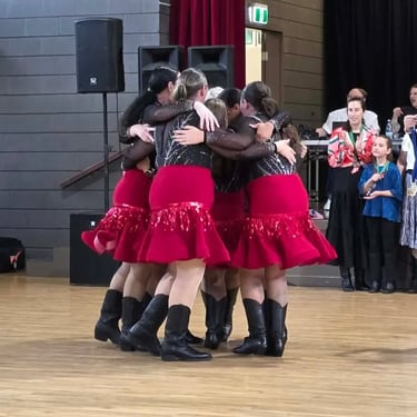 Line Dancing team celebrating their First Win in Nerang, Gold Coast - party hire by SweetAz Co.