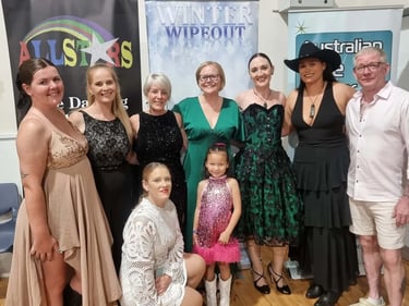 Line Dancing event with friends dressed to the nines for a Glam Social in Nerang, Gold Coast - party hire by SweetAz Co.