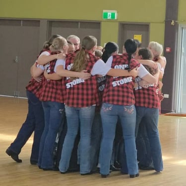 Line Dancing club Stomp and Scuff at the Winter Wipeout Competition in Nerang, Gold Coast - party hire by SweetAz Co.