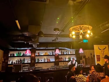 Moonshine Saloon candle lit bar for an immersive Country Experience in Valley, Brisbane - party hire by SweetAz Co.