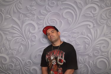 Photo Backdrop being tested and Party Ready in Redlandbay, Redlands - party hire by SweetAz Co.