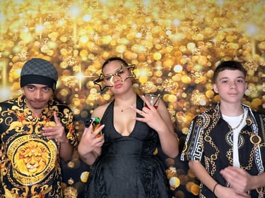 Photo Booth guests creating memories at a 40th Celebration in Loganholme, Logan - party hire by SweetAz Co.
