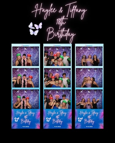 Photo Booth twin girl birthday template Designs in Redlandbay, Redlands - party hire by SweetAz Co.