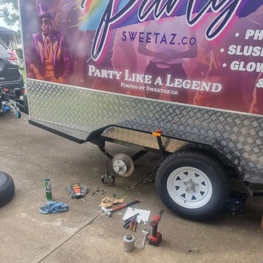 Sweetaz Trailer getting some love in May with its Annual Service in Crestmead, Logan - party hire by SweetAz Co.