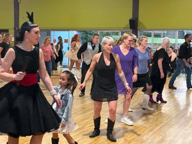 Sweetazco Crew enjoying an afternoon of Line Dancing in Nerang, Gold Coast - party hire by SweetAz Co.