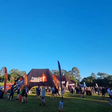 Sweetazco Team taking in the perfect day at Tough Mudder in Mountcotton, Redlands - party hire by SweetAz Co.