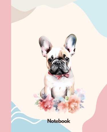 Frecn Bulldog puppy watercolor