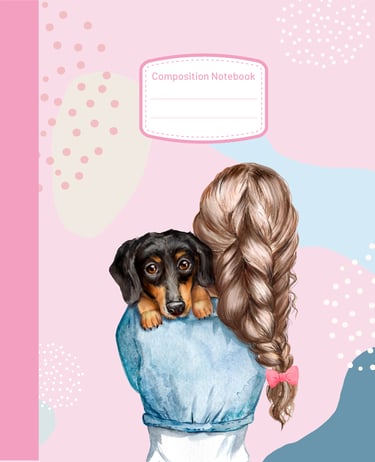 daschhund puppy and girl