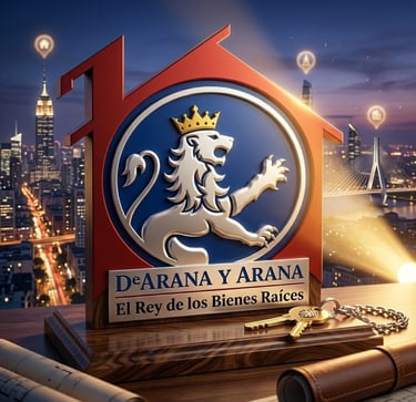 De Arana y Arana "El Rey de los Bienes Raíces" logo