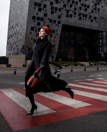 Elizabeth Lotz (Liz Lotz) art director fashion storyteller artist Gepherrini campaign city photoshoot in Tbilisi with female