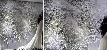 Elizabeth Lotz (Liz Lotz) art director fashion white paper artist paper butterfly installation shop window display design