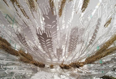 Elizabeth Lotz (Liz Lotz) art director fashion storyteller artist paper installation featuring barley design for South Africa