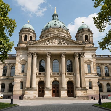 Statue of Liberty, New York under white and blue cloudy skies