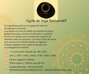 visuel cycle de yoga restauratif YOgalion à Nîmes