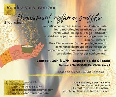 visuel journées ateliers soin Cabrières art thérapie danse thérapie yoga