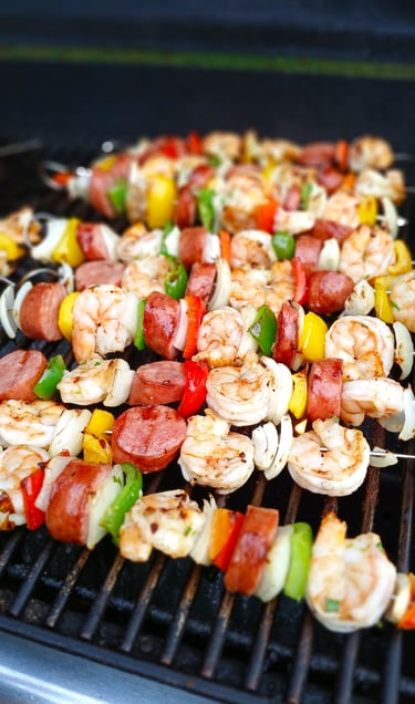 Shrimp & Kielbasa Skewers
