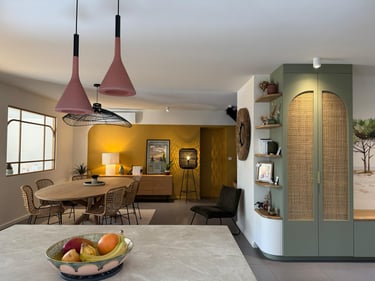 Verrière bois peinture farrow and ball meuble sur mesure climatisation