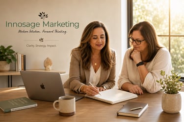 Innosage Marketing Founder working with Client