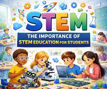 Students exploring STEM education through science experiments robotics and technology in a modern cl