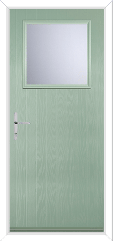 Chartwell green small composite door with large square panel and chrome hardware.png