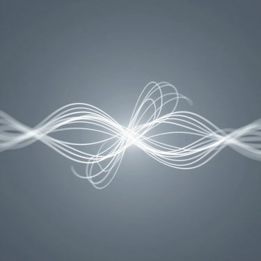 Abstract visualization of data flowing through a neural network, minimalist style with #F5F8FA lines.