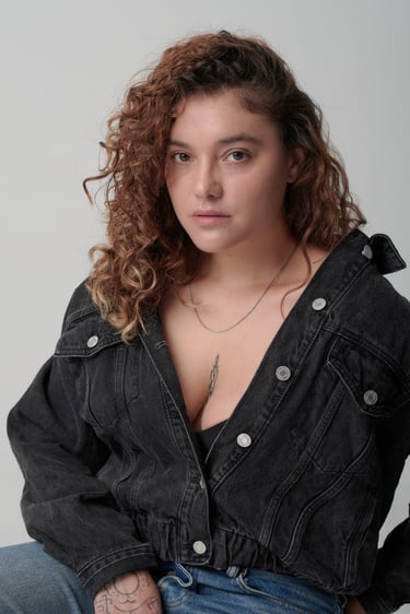 Girl in a 90s fashion