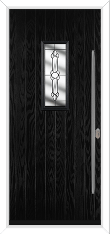 midnight black composite door with long handle