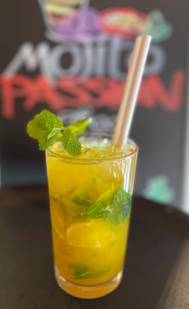 Passion fruit Mojito cocktail
