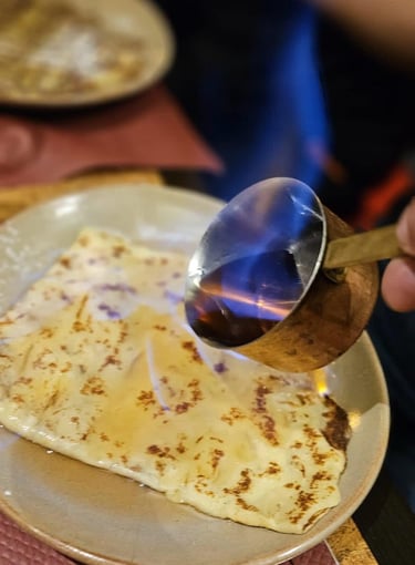 Crêpe flambée au Grand Marnier