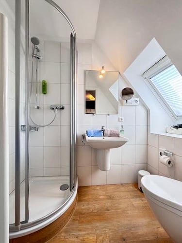 Hotel DunenNest - Badezimmer, Du, WC, Dachfenster