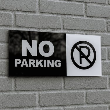 No parking informational sign used for traffic and safety guidance