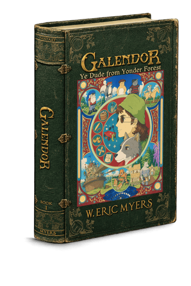Cover of Galendor: Ye Dude from Yonder Forest used as link to the first five chapters in .pdf form.