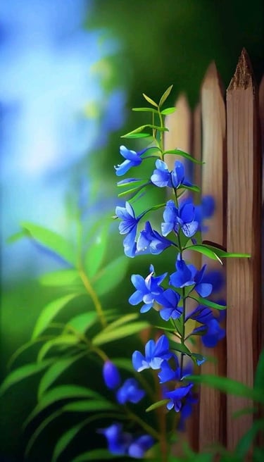 Plant with soft blue flowers – calm expression of life and beauty in nature’s design