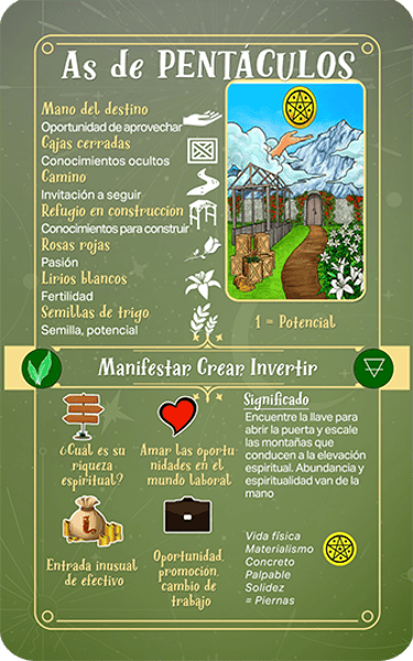 Jasper Tarot Next gen explicación As de Pentaculos