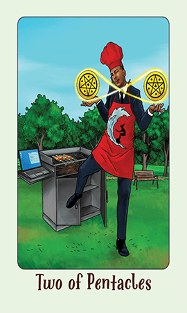 Jasper Tarot Next gen Two of Pentacles