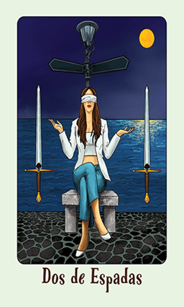 Jasper Tarot Next gen Dos de Espadas