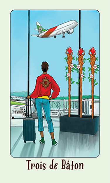 Jasper Tarot Next gen trois de BATON