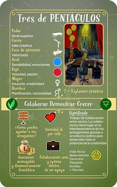 Jasper Tarot Next gen explicación Tres de Pentaculos