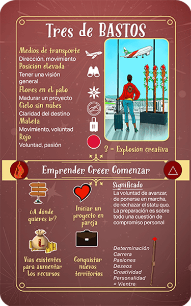 Jasper Tarot Next gen Explicación Tres de Bastos