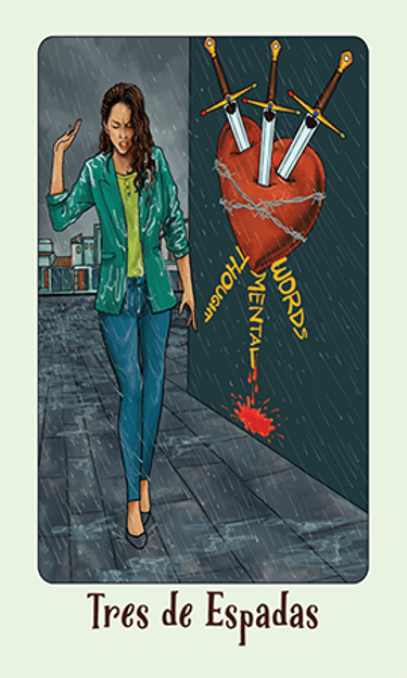 Jasper Tarot Next gen Tres de Espadas