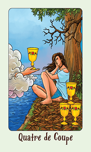 Jasper Tarot Next gen Quatre de Coupe