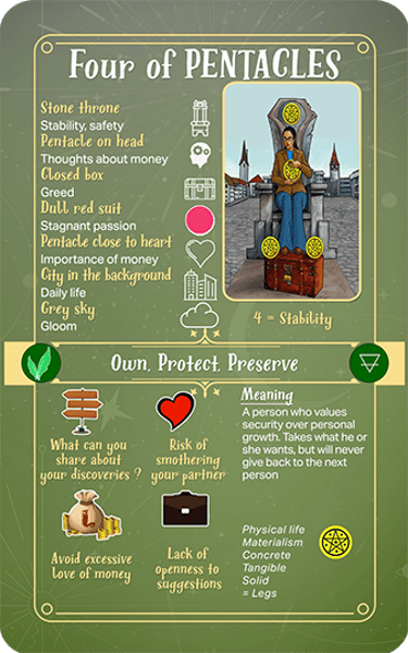 Jasper Tarot Next gen Explanation Four of Pentacles
