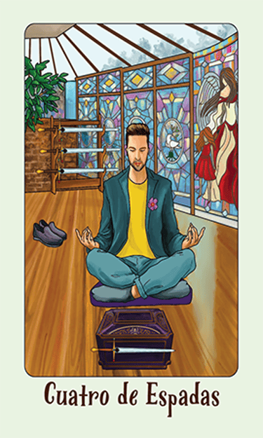 Jasper Tarot Next gen Cuatro de Espadas